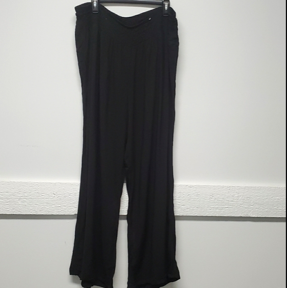 BONGO Pants - Black Plus Size Wide Leg Pants